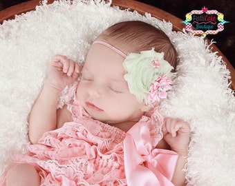Newborn Lace Romper, Baby Girl Lace Petti Romper, Pink Romper, Newborn Romper, Photo Prop, Baby Romper, Ruffle Romper Set, Newborn Outfit