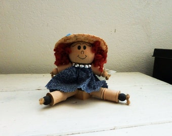 wooden spool doll