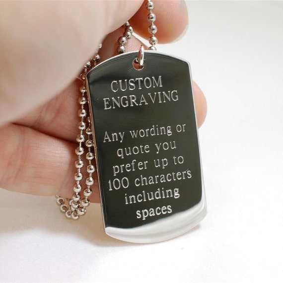 custom engraved dog tag your custom message up to 100