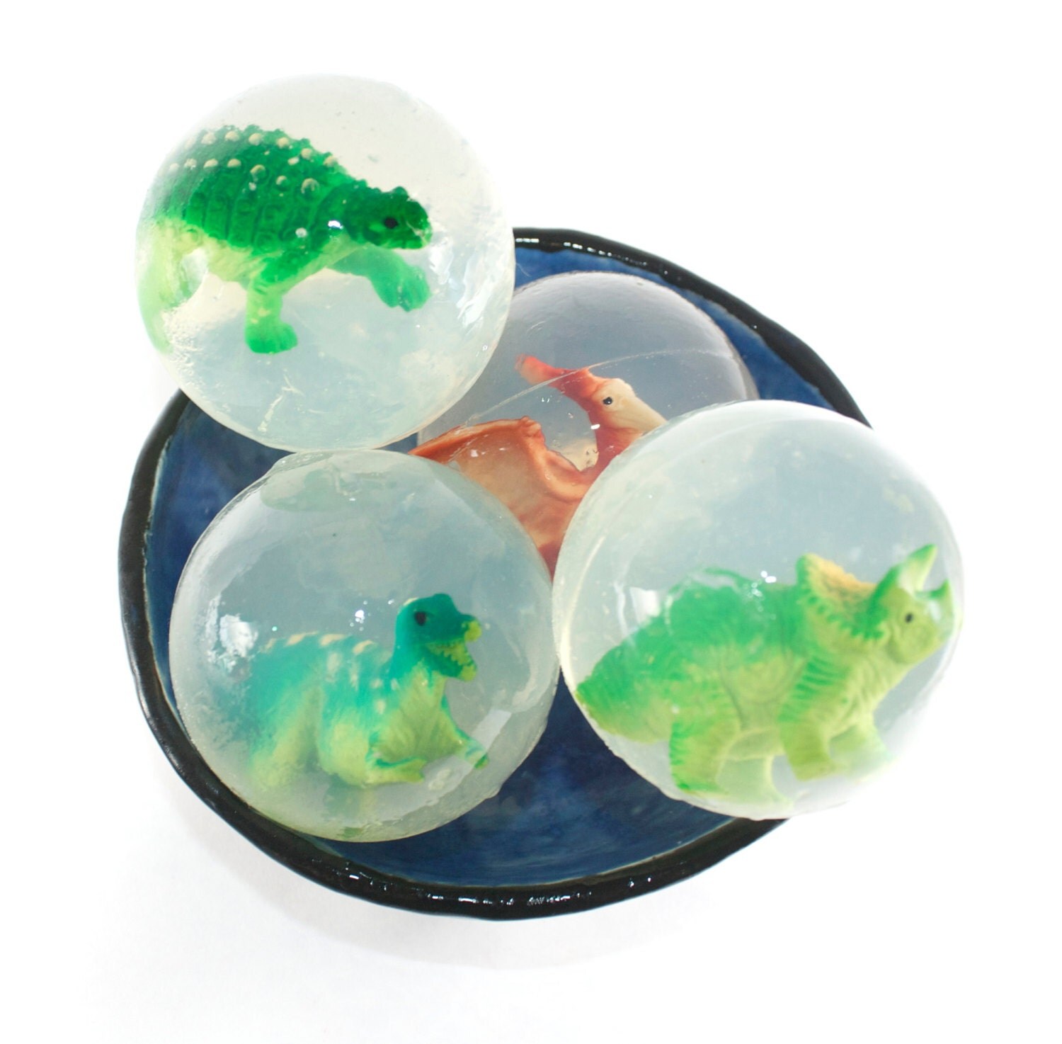 4 Dinosaur Egg Soaps toy inside party favor soap for