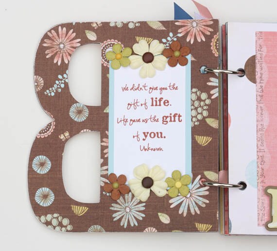Baby scrapbook album premade scrapbook word chipboard album