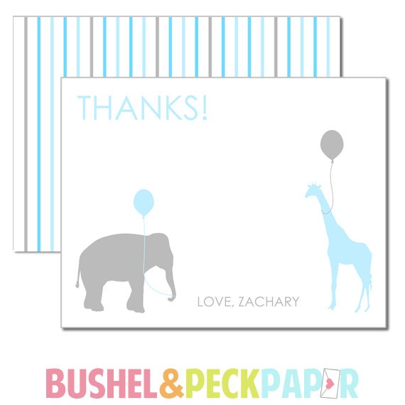 Elephant & Giraffe #Thank you #Notes Il_570xn