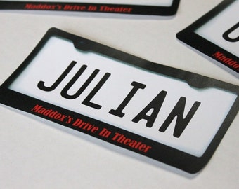 Drive in movie birthday party - (30) license plate decals for cardboard cars, kids movie night party