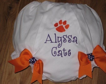Personalized Clemson Diaper Cover