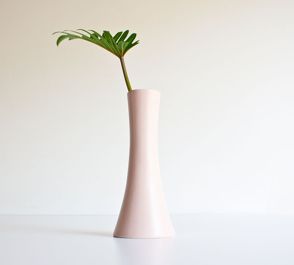 Vintage Modern Blush Pink Ceramic Vase