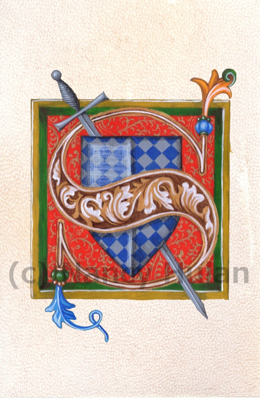 alphabet-letter-s-medieval-illuminated-letter-s-painted