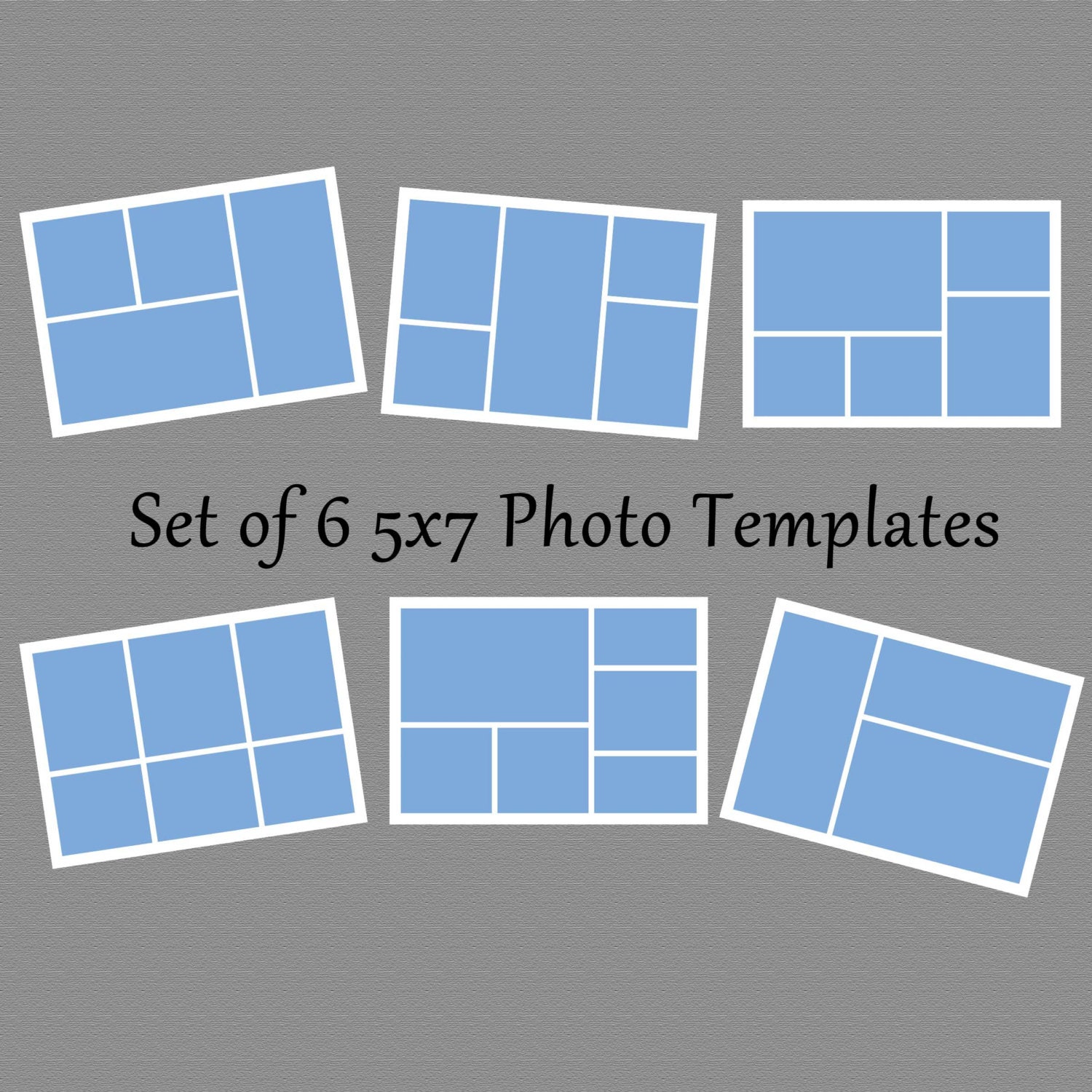 5x7 Photo Template Collage Story Board Layered PSD Files Set