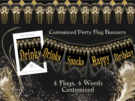 Roaring 20s Glam Party Printable Banner 