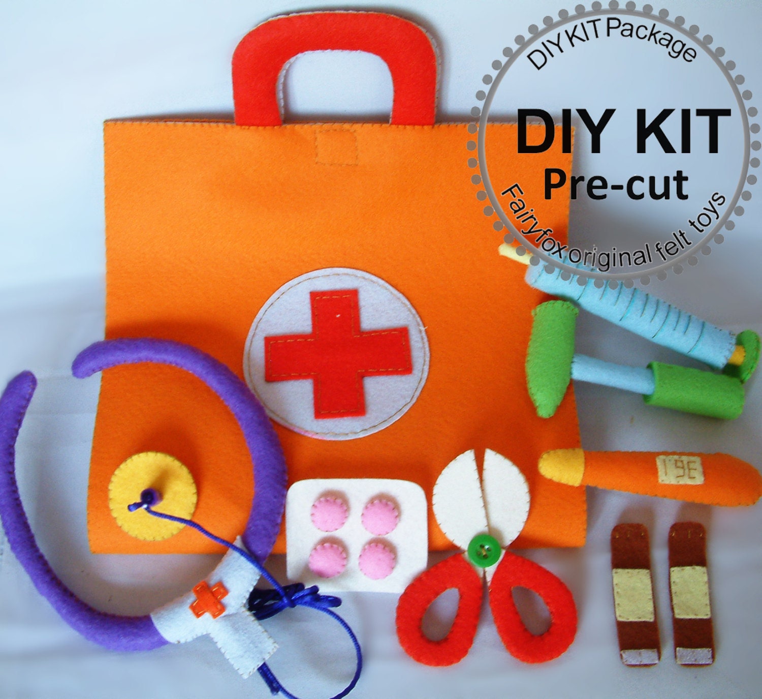 DIY KIT Felt toysFelt Medical bag Doctor SetKT22