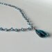 London Blue Topaz Gemstone Necklace Wire Wrapped with Oxidized Sterling Silver