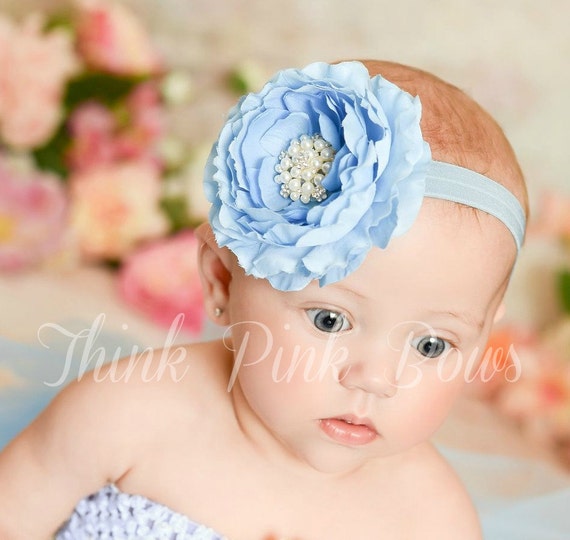 18 New baby headband blue 780 Blue Baby Headband, Baby headband,Newborn Headband, Girl Headband   