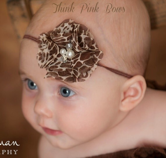 Baby Headband, Baby Headbands,Baby girl Headband,Newborn Headband,Flower Headband, Small Bow Headband, Giraffe Headband,Baby Hair Bows. by ThinkPinkBows