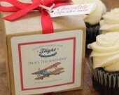 12 - Airplane Party Favors - Cupcake Mix Favors - Airplane Baby Shower Favor, Kids Party Favor