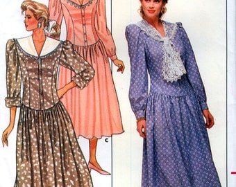 Butterick 5755 Vintage 80s Misses' Dress Sewing Pattern - Uncut - Size 6, 8, 10