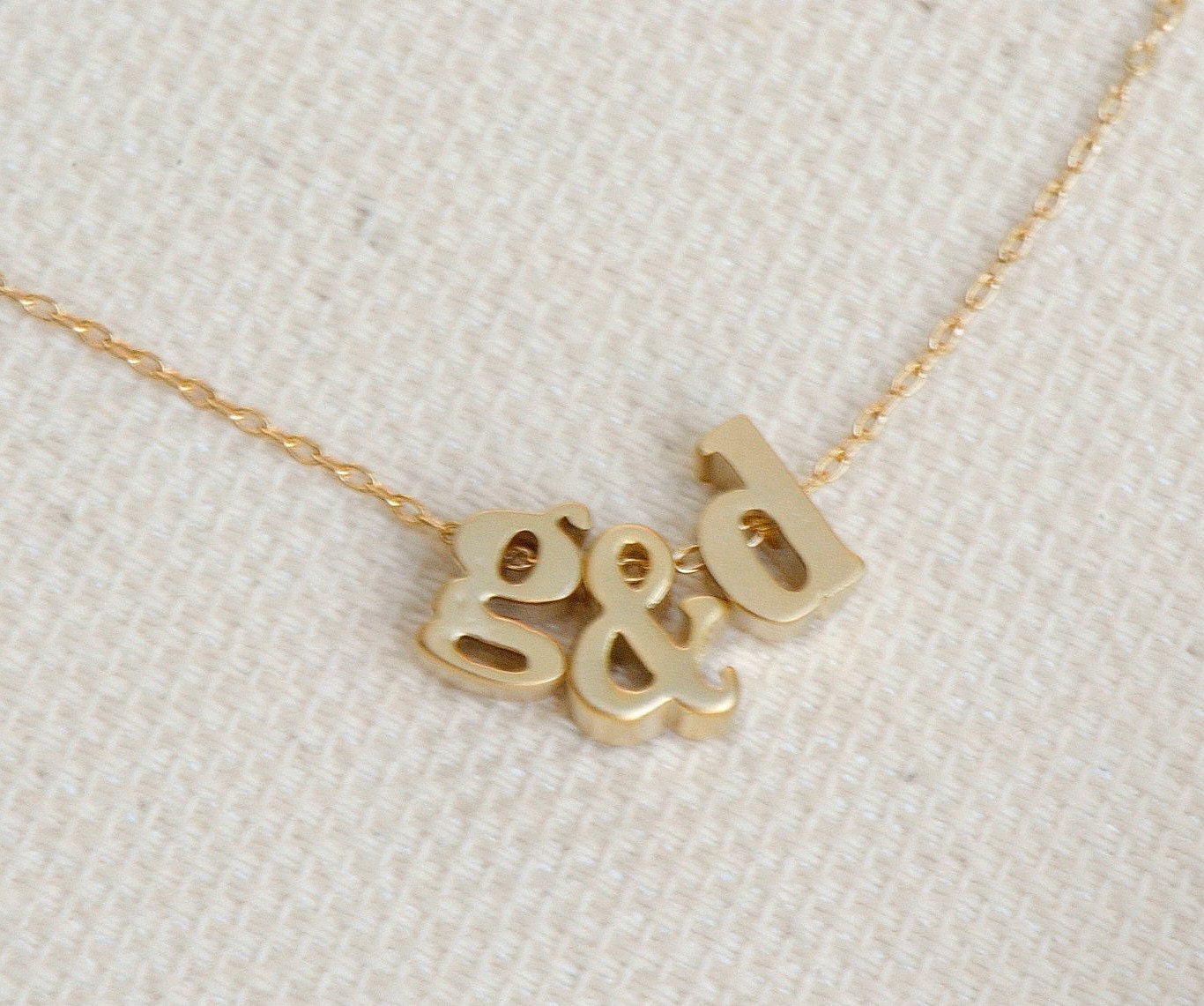 Three Initial Necklace GOLD Personalized jewelry Monogram