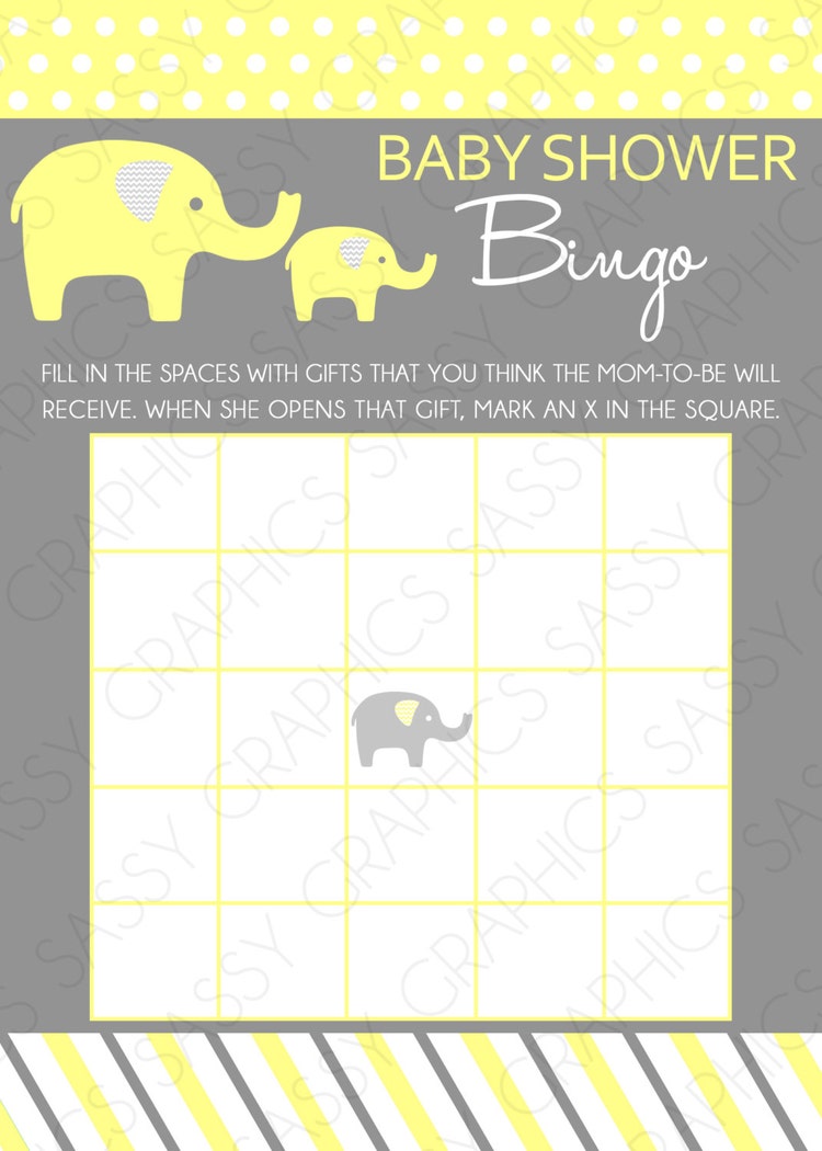 Baby bingo list of items