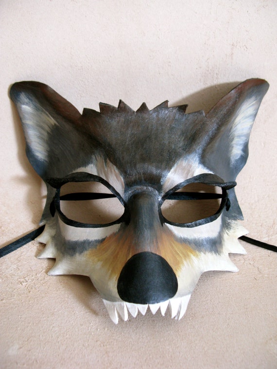 Wolf Leather Mask Adult or Child Sizes Halloween Mask