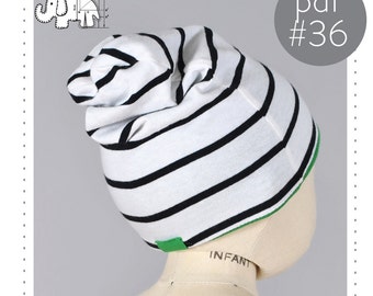 Baby slouchy beanie pattern // pdf download with photo tutorial // reversible // sizes Preemie-6T // #36