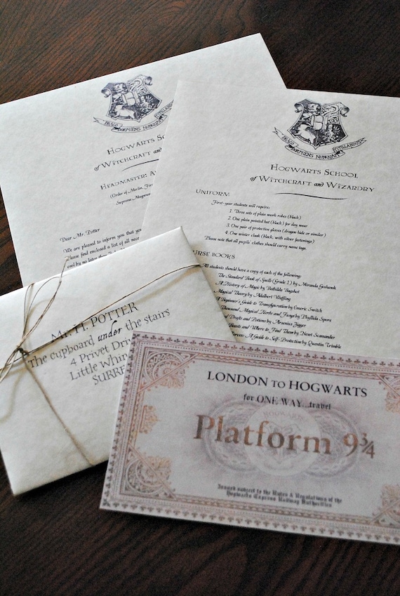 Personalized Harry Potter Hogwarts Acceptance Letter Includes