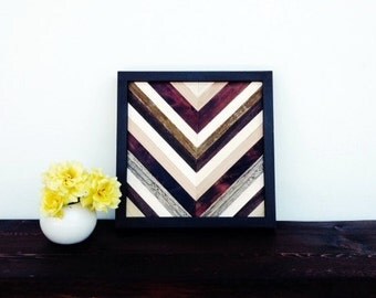 Wood Wall Art - Chevron Reclaimed Wood Wall art 12X12