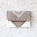 SALE Geometrical Illusion Printed Leather Pouch white iPad case No. ZPB-101