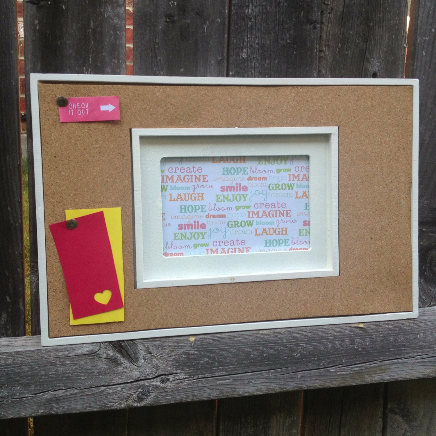 CORK Board PICTURE Frame Bulletin Board Memo by FrameItbyJill