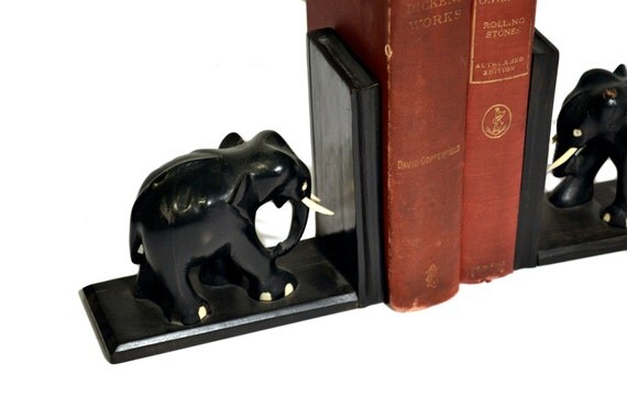 african black elephant bookends
