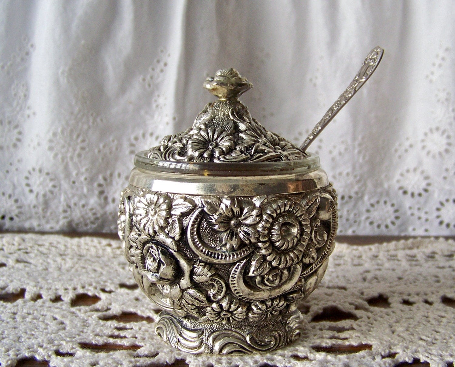 Vintage Preserve Pot Jam Jar with Spoon