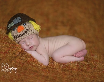 crochet newborn hat, newborn hat, scarecrow hat, crochet baby hat, crochet toddler hat, crochet adult hat, baby hat, crochet newborn beanie