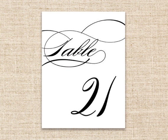 printable wedding table numbers 21 30 5x7 digital design