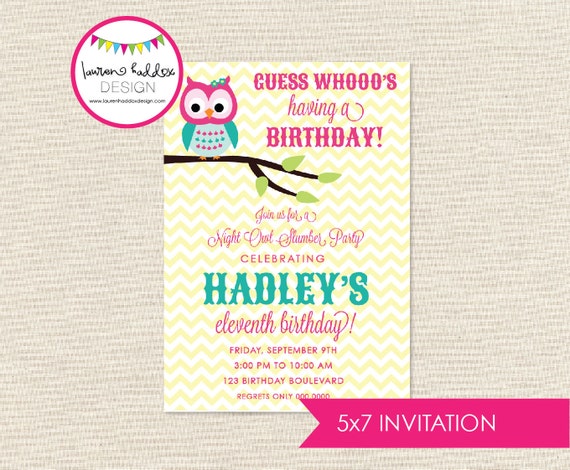 DIY, Night Owl Slumber Party INVITATION ONLY Il_570xn