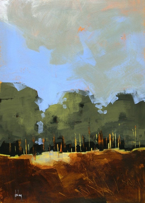 Semi-abstract landscape original painting Plantation
