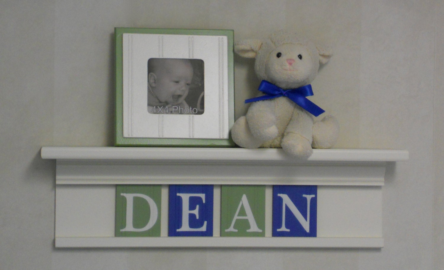 Personalized Children Nursery Decor 24 Linen White Shelf