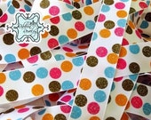 Happy Harvest Funky Glitter turkey silly dots on 7/8" grosgrain ribbon Thanksgiving Autumn Il_170x135