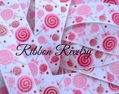 Glitter lollipops on white 7/8 inch grosgrain ribbon Valentines day Il_170x135