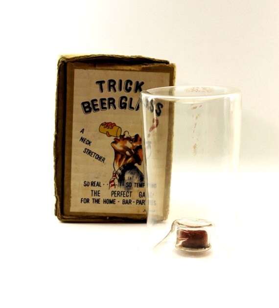Items similar to Trick Beer Glass Novelty Beer Glass in Original Box