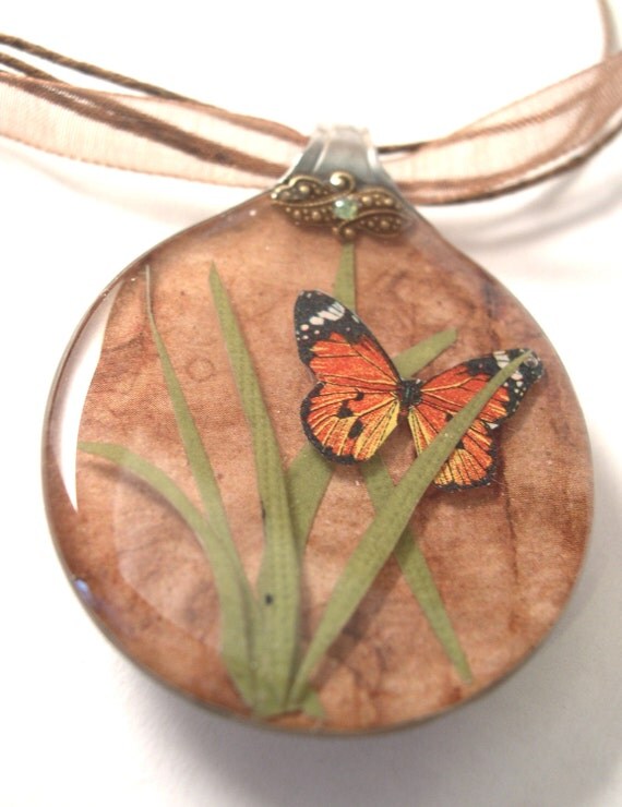 Monarch Butterfly Spoon Pendant