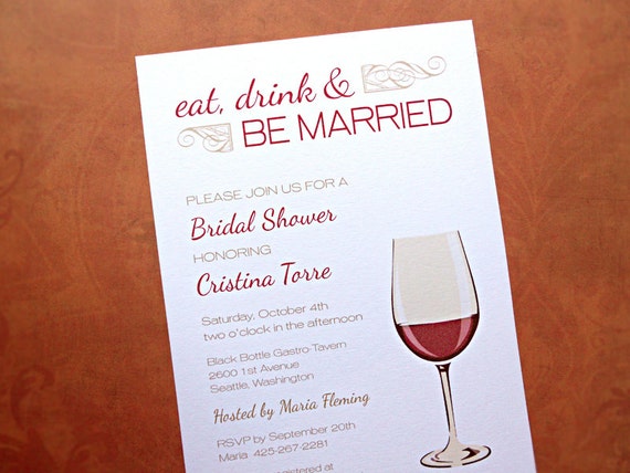 Wine Themed Wedding Shower Invitations 8