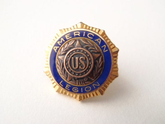 Vintage American Legion Lapel Pin Gold Tone and Bronze Metal