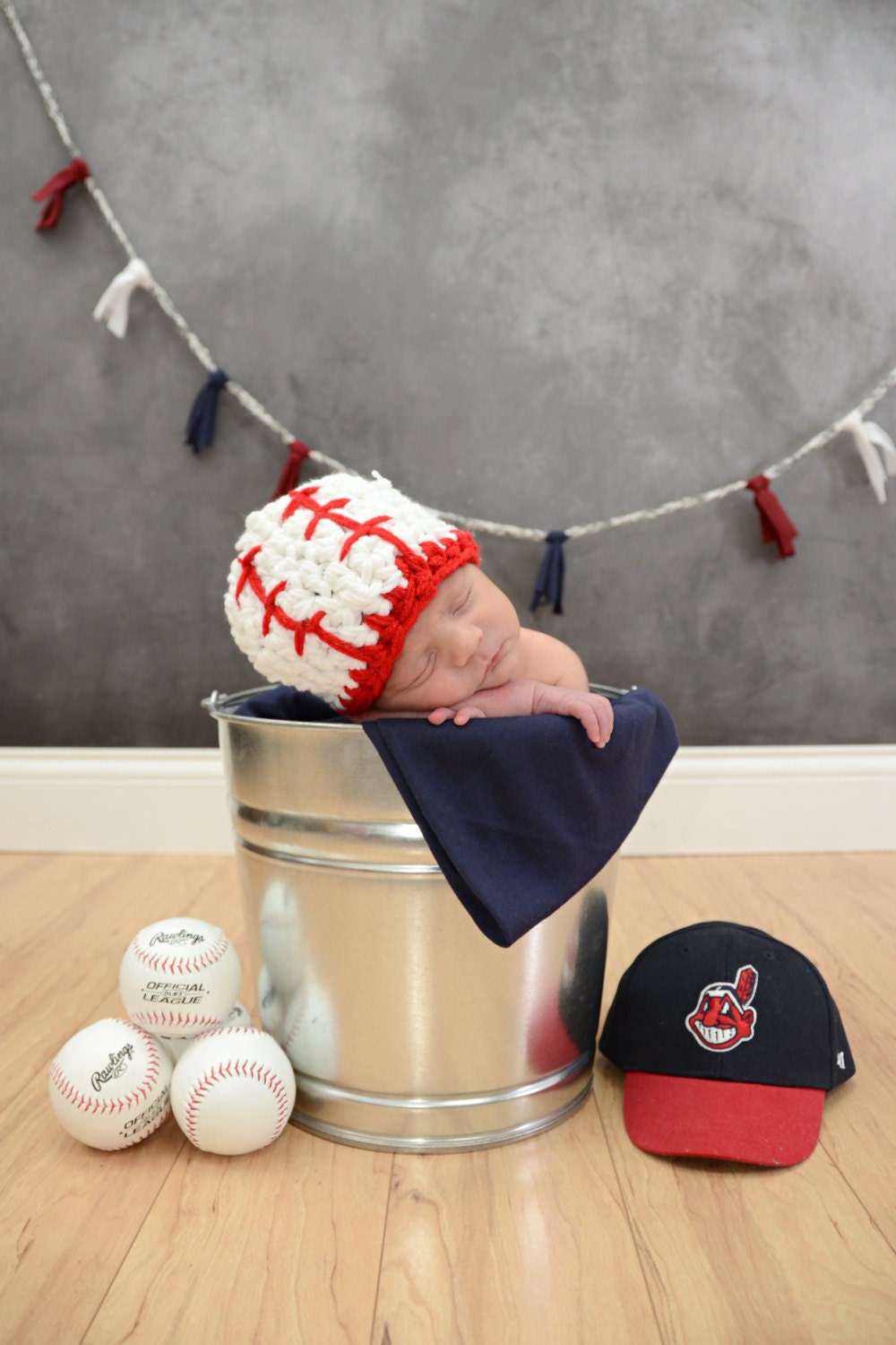 Baby Boy Baseball Softball Hat Cleveland by BellaMariesboutique