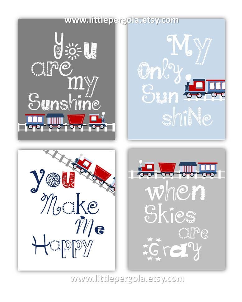 Train Nursery Art for Kids // Train Nursery Decor Art Prints