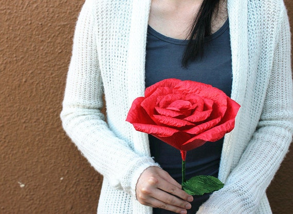 origami giant flower Flower Giant LARGE Paper Gift Bright day Red Valentine's Rose Origami