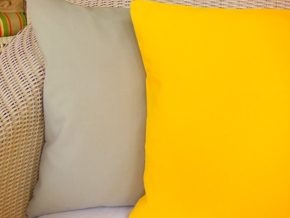 Yellow Gray Solid Decorative Throw Pillow Cushion by SeamsToMe23