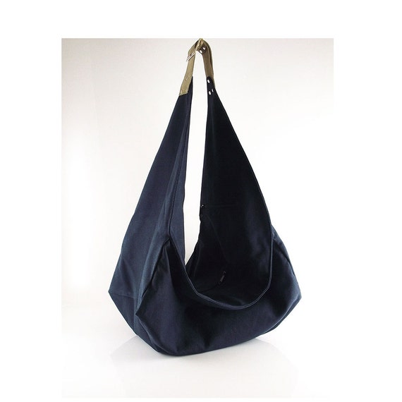 SALE - Navy blue canvas messenger bag, diaper bag, women, shoulder bag ...