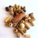 Wood bead lot, wood beads, bead mix - many shapes and sizes - supplies, jewelry supplies