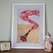 I dream of jeannie poster, retro television print, Paper art print, quilled and cut paper Jeannie bottle, 12 x 18 in print, Ready to ship