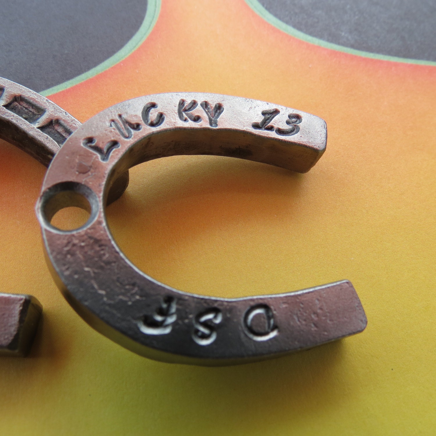 PERSONALIZED HORSESHOE KEYCHAIN Hand by a by