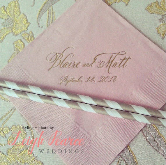 Wedding Cocktail Napkins Beverage Napkin 200 by confettigrey