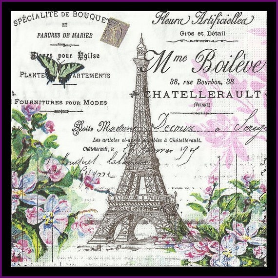 Eiffel Tower Decoupage Paper Scrapbooking Paper by stampsandmore