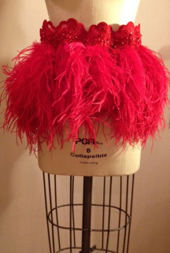 Ostrich Feather Burlesque Dance Skirt in by TheLalasBurlesque